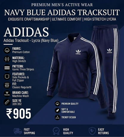 Adidas tracksuit lycra (NavyBlue)
