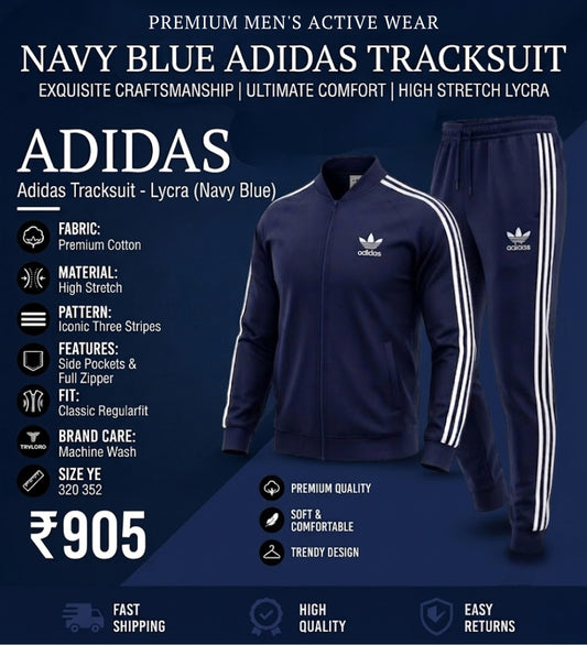 Adidas tracksuit lycra (NavyBlue)