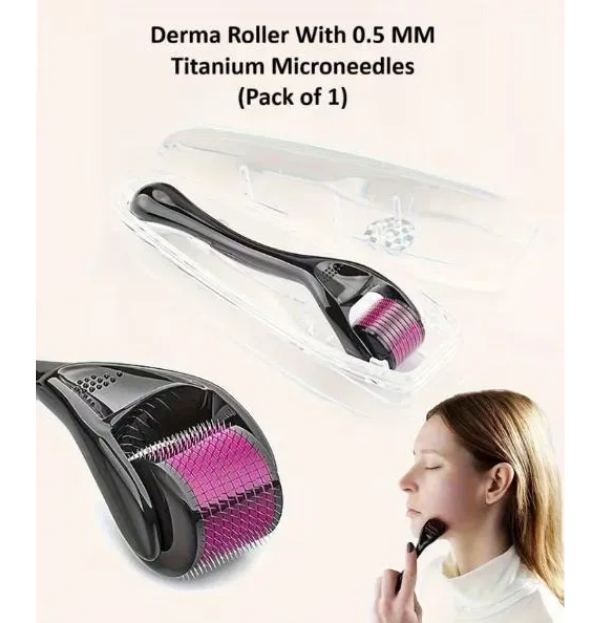Derma Roller With 0.5 MM Titanium Microneedles (Pack of 1 )