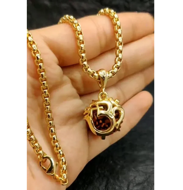 Om Rudraksha Pendant With Chain