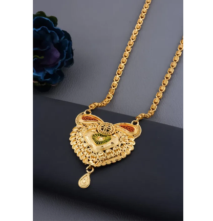 Traditional Gold plated Ki Mala Design With Chen Ladi Long Mangalsutra