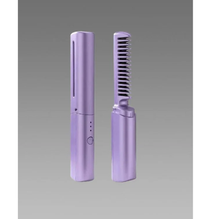 Meneflix Portable Mini Hair Straightener Cordless Rechargeable Mini Adjustable Hair Straightener Hot Comb