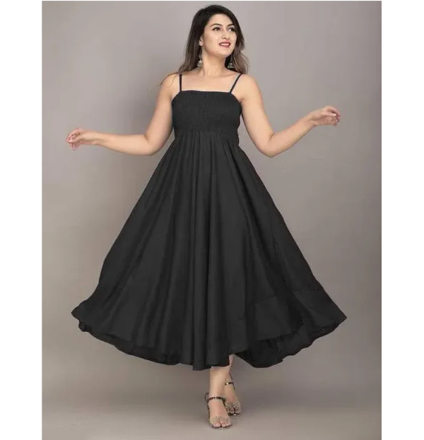 Women Maxi Black Full Length Dress